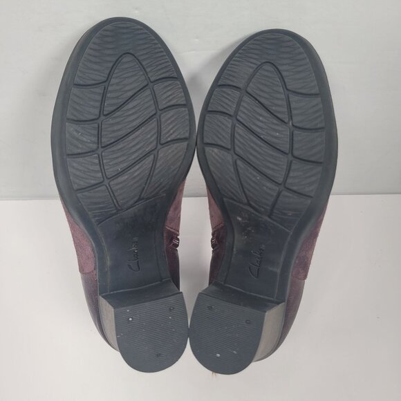 Clarks Enfield Canal Purple Plum Suede Ankle Boots US Size 5.5M - Picture 9 of 10